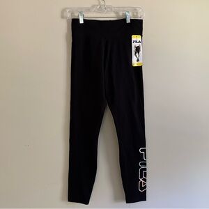 Fila Woman Black Leggings with Multicolor Logo